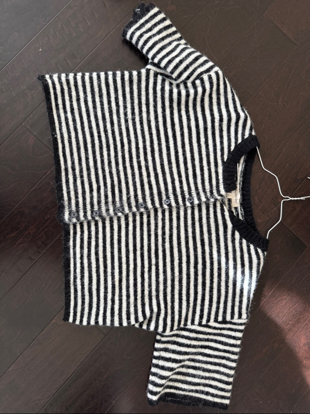 Black & White Striped Knit Women's Sweater